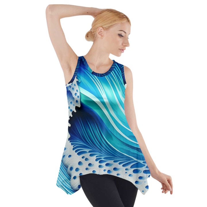 Blue Water Reflections Side Drop Tank Tunic