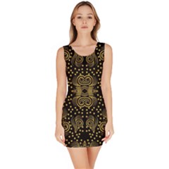 Pattern Seamless Gold 3d Abstraction Ornate Bodycon Dress by Ravend