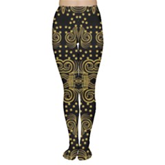 Pattern Seamless Gold 3d Abstraction Ornate Tights by Ravend