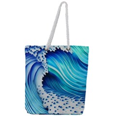 Blue Water Reflections Full Print Rope Handle Tote (large) by GardenOfOphir