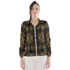 Pattern Seamless Gold 3d Abstraction Ornate Women s Windbreaker by Ravend