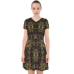 Pattern Seamless Gold 3d Abstraction Ornate Adorable In Chiffon Dress by Ravend