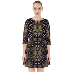 Pattern Seamless Gold 3d Abstraction Ornate Smock Dress by Ravend