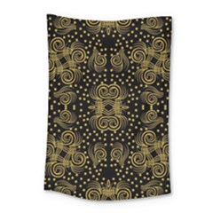 Pattern Seamless Gold 3d Abstraction Ornate Small Tapestry by Ravend