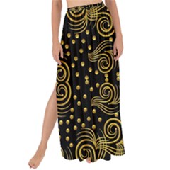 Pattern Seamless Gold 3d Abstraction Ornate Maxi Chiffon Tie-up Sarong by Ravend