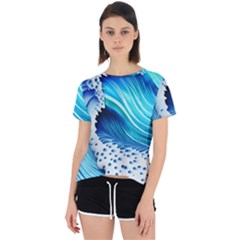 Blue Water Reflections Open Back Sport Tee by GardenOfOphir