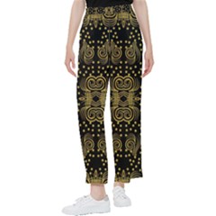 Pattern Seamless Gold 3d Abstraction Ornate Women s Pants  by Ravend