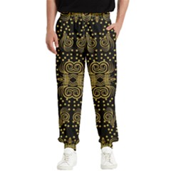 Pattern Seamless Gold 3d Abstraction Ornate Men s Elastic Waist Pants by Ravend