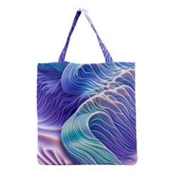 Majestic Ocean Waves Grocery Tote Bag by GardenOfOphir