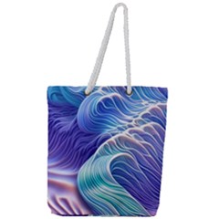 Majestic Ocean Waves Full Print Rope Handle Tote (large) by GardenOfOphir