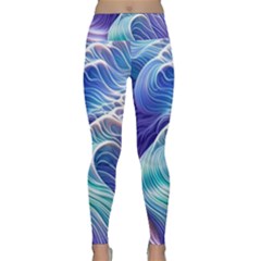 Majestic Ocean Waves Lightweight Velour Classic Yoga Leggings by GardenOfOphir