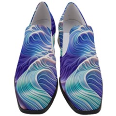 Majestic Ocean Waves Women Slip On Heel Loafers by GardenOfOphir