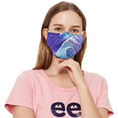 Majestic Ocean Waves Fitted Cloth Face Mask (adult) by GardenOfOphir