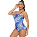 Majestic Ocean Waves Retro Full Coverage Swimsuit View2