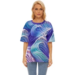 Majestic Ocean Waves Oversized Basic Tee by GardenOfOphir