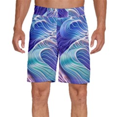 Majestic Ocean Waves Men s Beach Shorts by GardenOfOphir