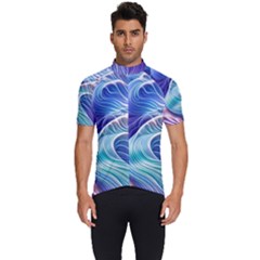 Majestic Ocean Waves Men s Short Sleeve Cycling Jersey by GardenOfOphir