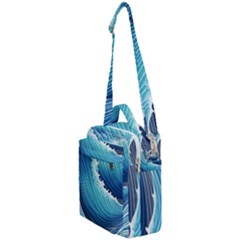 Simple Summer Wave Pattern Crossbody Day Bag by GardenOfOphir