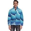 Simple Summer Wave Pattern Men s Puffer Bubble Jacket Coat View1