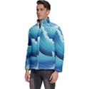 Simple Summer Wave Pattern Men s Puffer Bubble Jacket Coat View2