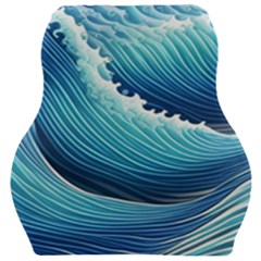 Simple Summer Wave Pattern Car Seat Velour Cushion  by GardenOfOphir