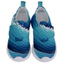 Simple Summer Wave Pattern Kids  Velcro No Lace Shoes View1