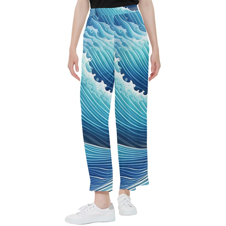 Simple Summer Wave Pattern Women s Pants 