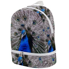 Peacock Bird Animal Feather Nature Colorful Zip Bottom Backpack by Ravend