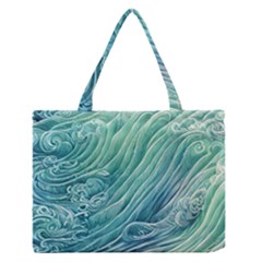 Wave Of The Ocean Zipper Medium Tote Bag by GardenOfOphir