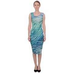 Wave Of The Ocean Sleeveless Pencil Dress by GardenOfOphir