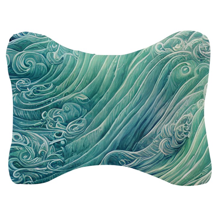 Wave Of The Ocean Velour Seat Head Rest Cushion