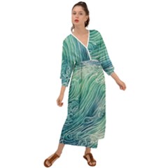 Wave Of The Ocean Grecian Style  Maxi Dress by GardenOfOphir