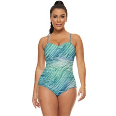 Wave Of The Ocean Retro Full Coverage Swimsuit by GardenOfOphir