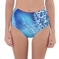 Wave Beach Iii Reversible High-waist Bikini Bottoms by GardenOfOphir