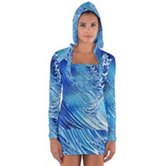 Wave Beach Iii Long Sleeve Hooded T-shirt by GardenOfOphir