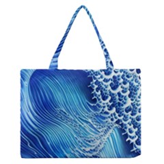 Wave Beach Iii Zipper Medium Tote Bag by GardenOfOphir