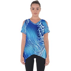 Wave Beach Iii Cut Out Side Drop Tee by GardenOfOphir