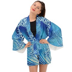 Wave Beach Iii Long Sleeve Kimono by GardenOfOphir