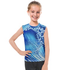 Wave Beach Iii Kids  Mesh Tank Top by GardenOfOphir