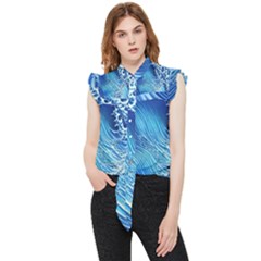 Wave Beach Iii Frill Detail Shirt by GardenOfOphir