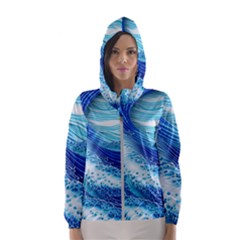 Water Waves Women s Hooded Windbreaker by GardenOfOphir