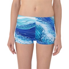 Water Waves Reversible Boyleg Bikini Bottoms by GardenOfOphir