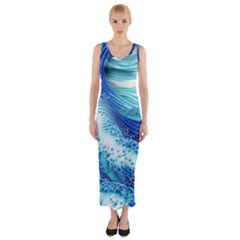 Water Waves Fitted Maxi Dress by GardenOfOphir