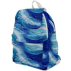 Water Waves Top Flap Backpack by GardenOfOphir