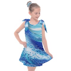 Water Waves Kids  Tie Up Tunic Dress by GardenOfOphir