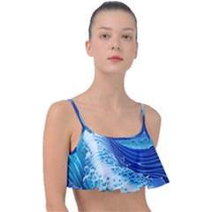 Water Waves Frill Bikini Top by GardenOfOphir