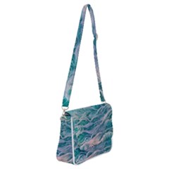 Waves Of The Ocean Ii Shoulder Bag With Back Zipper by GardenOfOphir