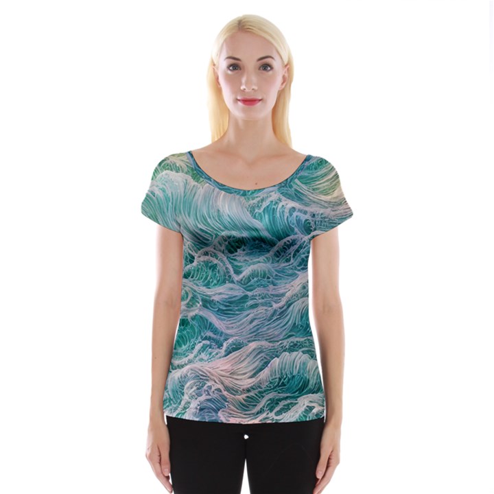 Waves Of The Ocean Ii Cap Sleeve Top