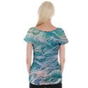 Waves Of The Ocean Ii Cap Sleeve Top View2