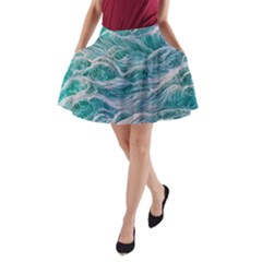 Waves Of The Ocean Ii A-line Pocket Skirt by GardenOfOphir